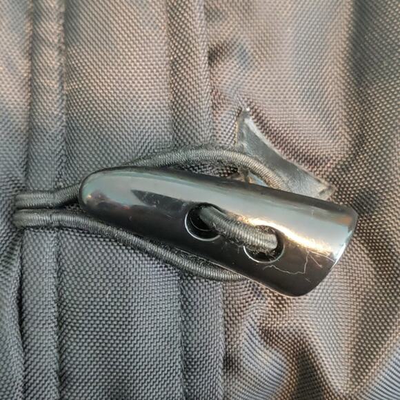 Vintage 90's Pale Nylon Utility Cargo Black Hooded Jacket Toggle Buttons M - Picture 8 of 9